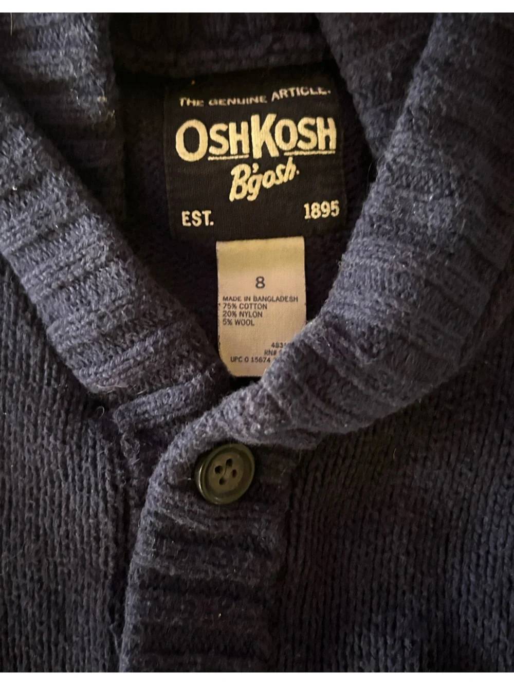 OshKosh B'gosh Navy Blue ButtOshKosh B'gosh Navy Blue Button Up Cardigan Sweater